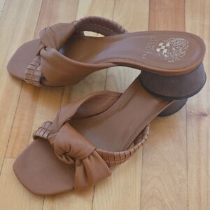 Vince Camuto Brown Leather Heeled Sandals